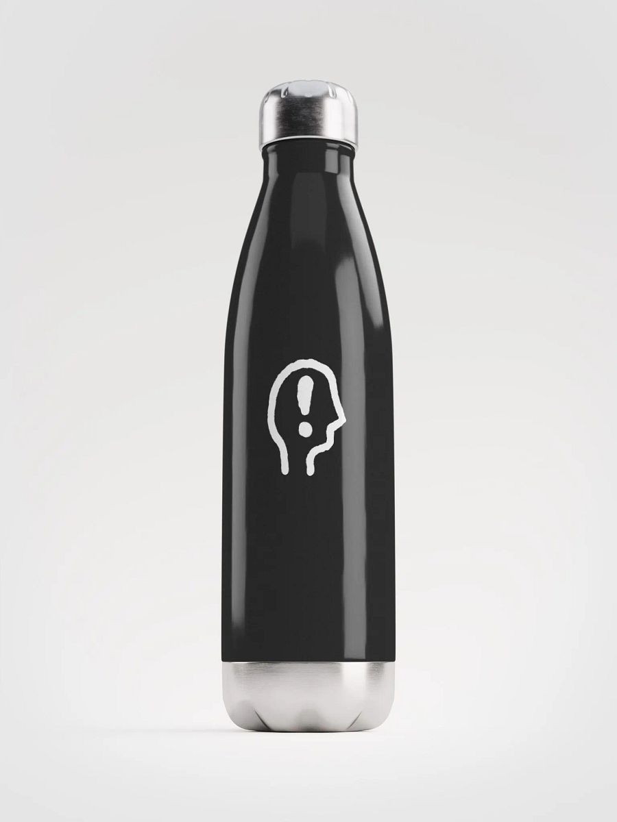 EXCLAIMING MENTALLY (white design) stainless steel water bottle product image (2)