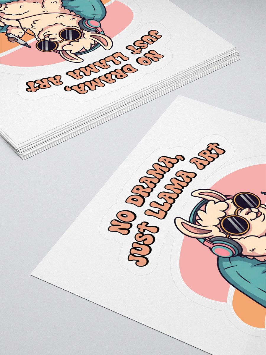 Chill Llama with Marker Kiss Cut Sticker product image (4)