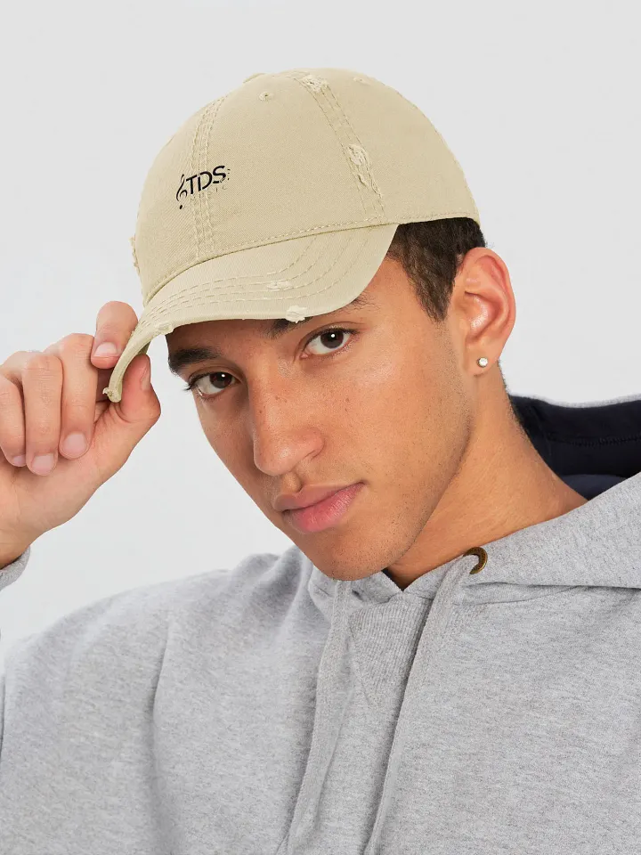 Otto Distressed Dad Hat with TDS Music Logo - Khaki/Black/Grey/Navy product image (1)