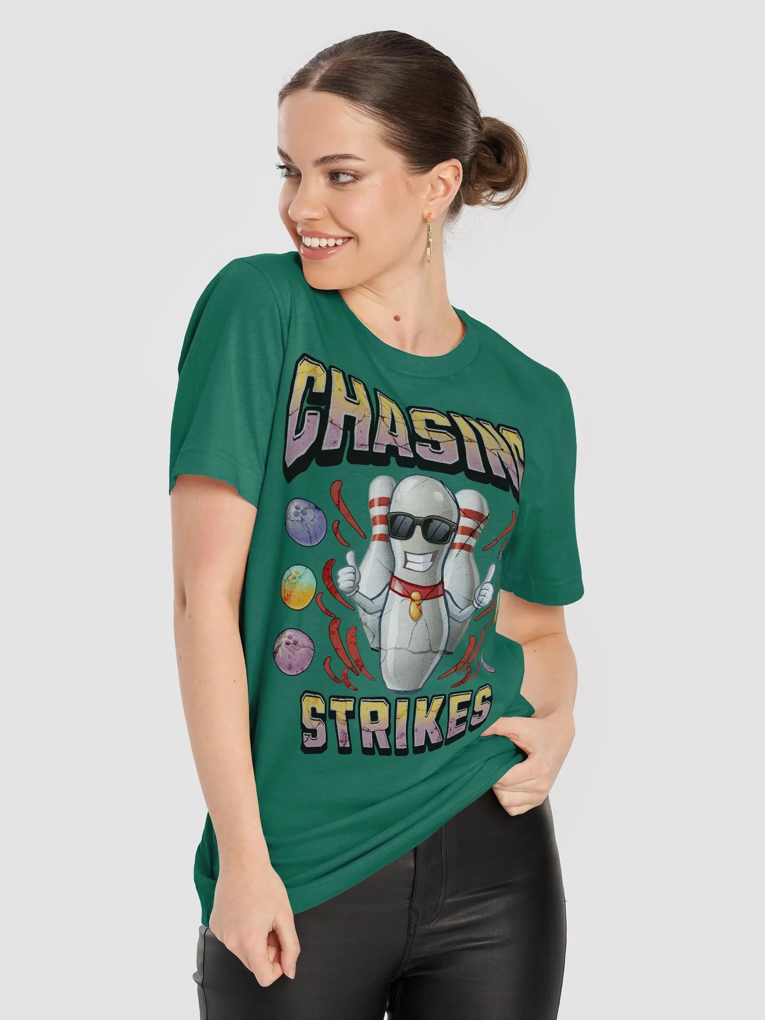 Chasing Strikes Bowling Pin T-Shirt product image (5)