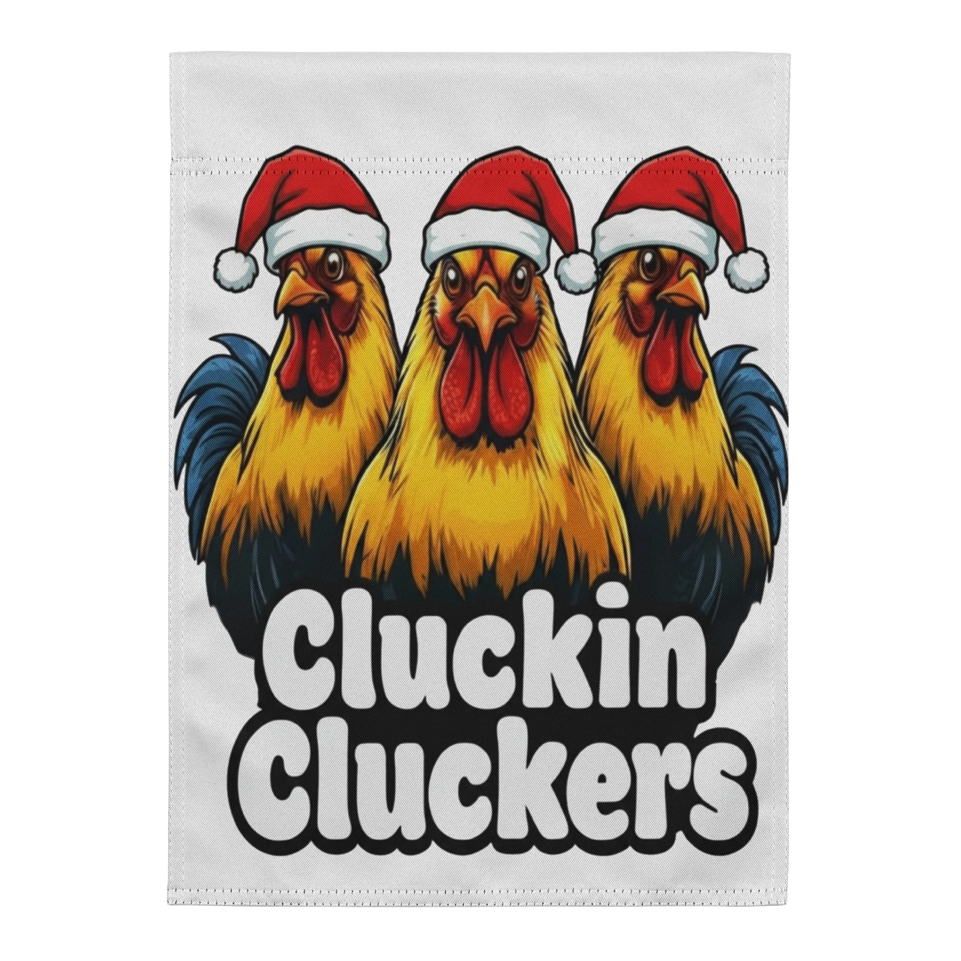 Cluckin Cluckers Christmas Farm Flag product image (1)