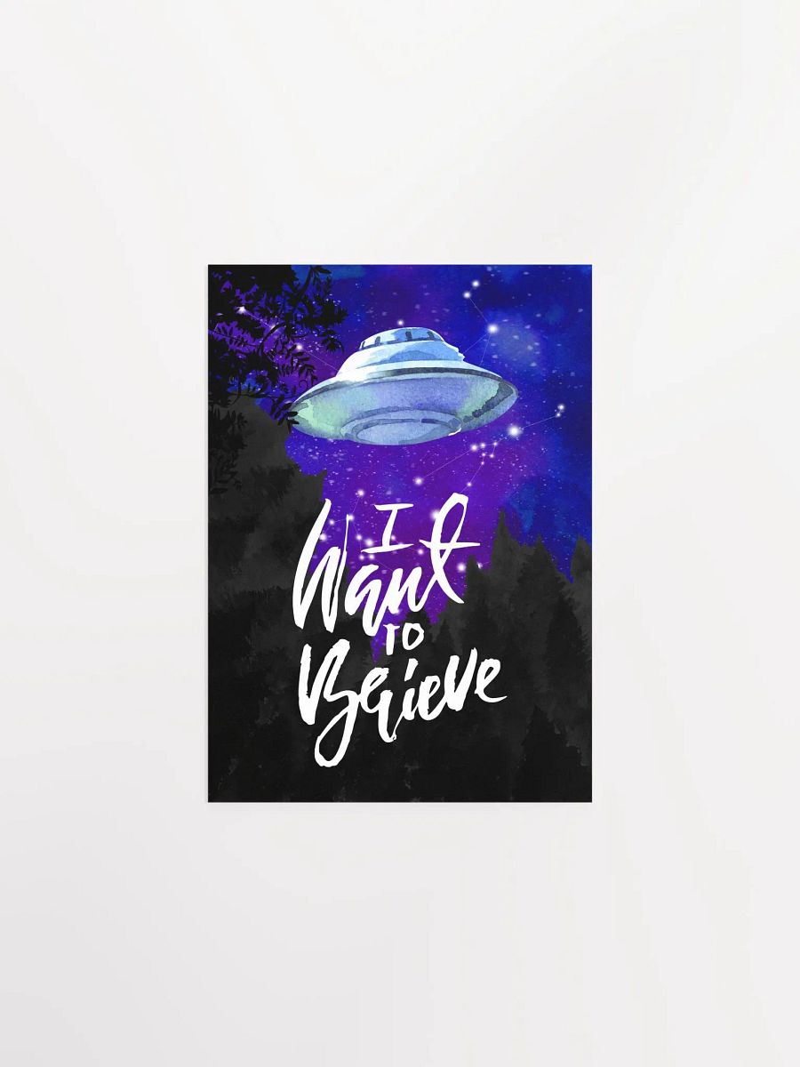 I want to believe / X-Files poster. Watercolor version — sci-fi poster, movie poster, space art print product image (7)