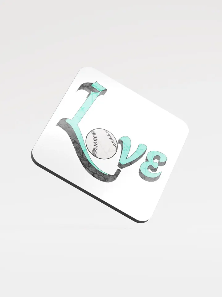 Love Baseball Glossed Cork Coaster product image (1)