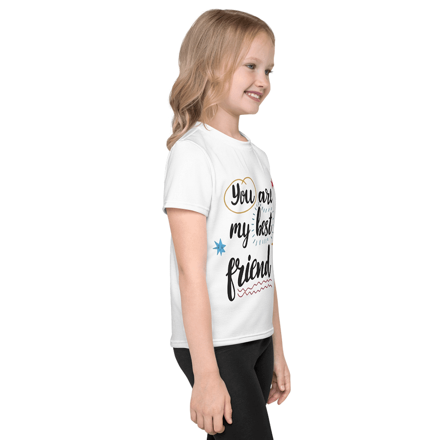 Kids Crew Neck T-Shirt Best Friend Slogan All Over Printed product image (4)
