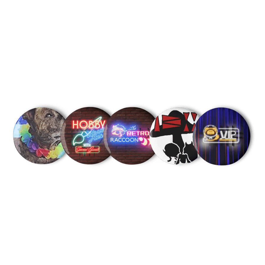 Retro Raccoon Button Bundle (VIP Edition) product image (1)