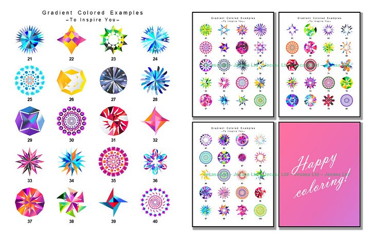 100 Geometric Mandala Coloring Pages | PDF | Digital File | Series GM2025 Vol. 8 product image (2)