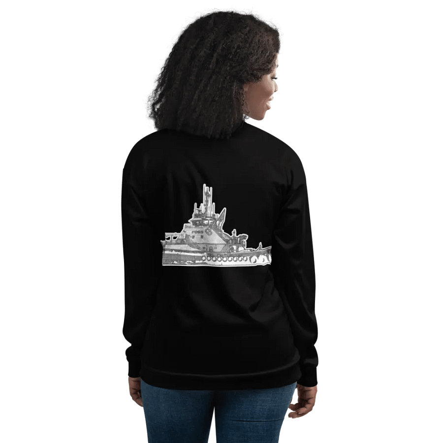 Foss Tugboat Sketch Black Bomber Jacket product image (12)