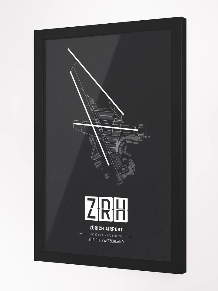 Framed Airport ZRH Premium Map On Matt Paper product image (2)