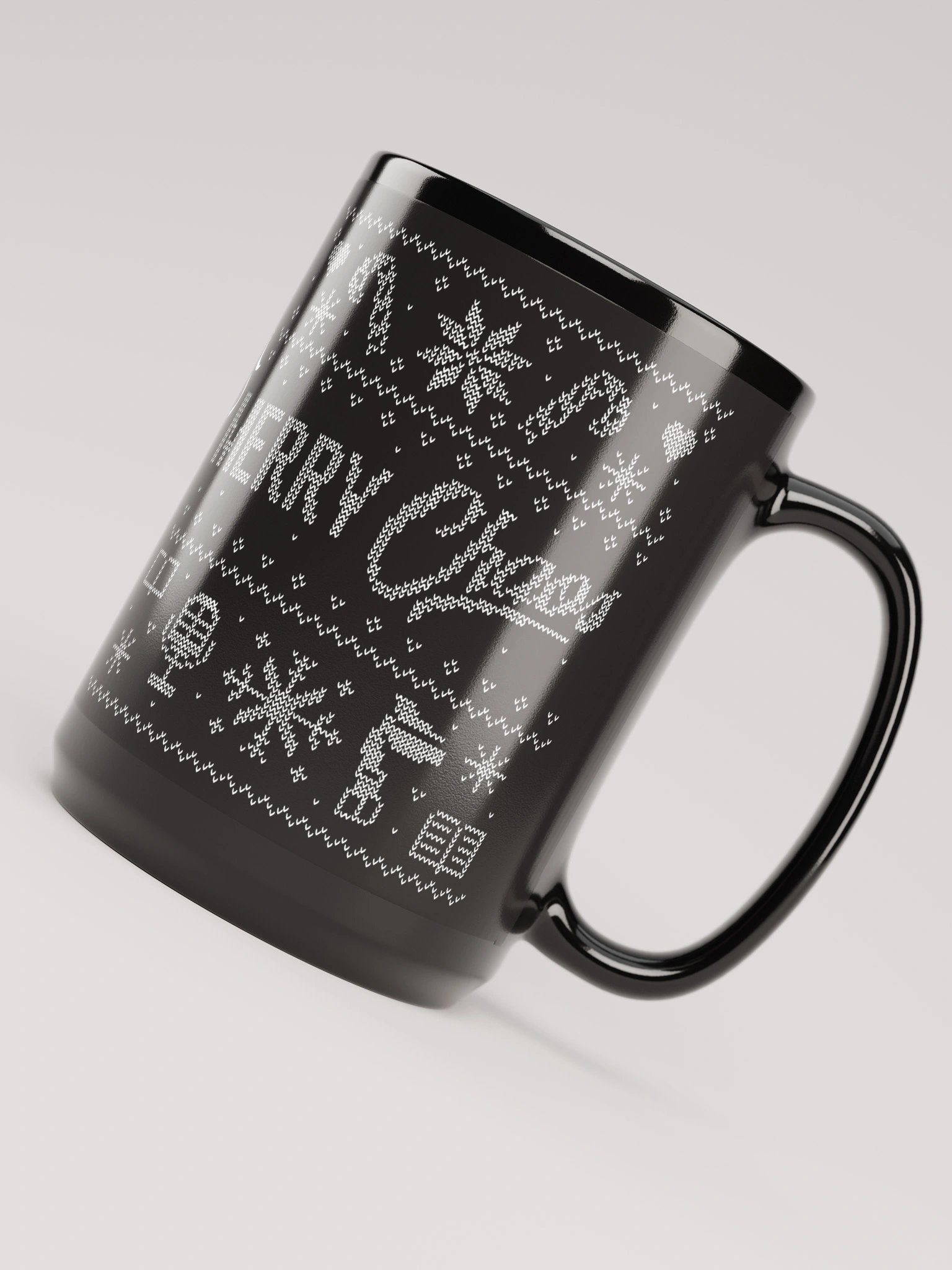 Merry Chaos Faux Fair Isle Black Mug product image (4)