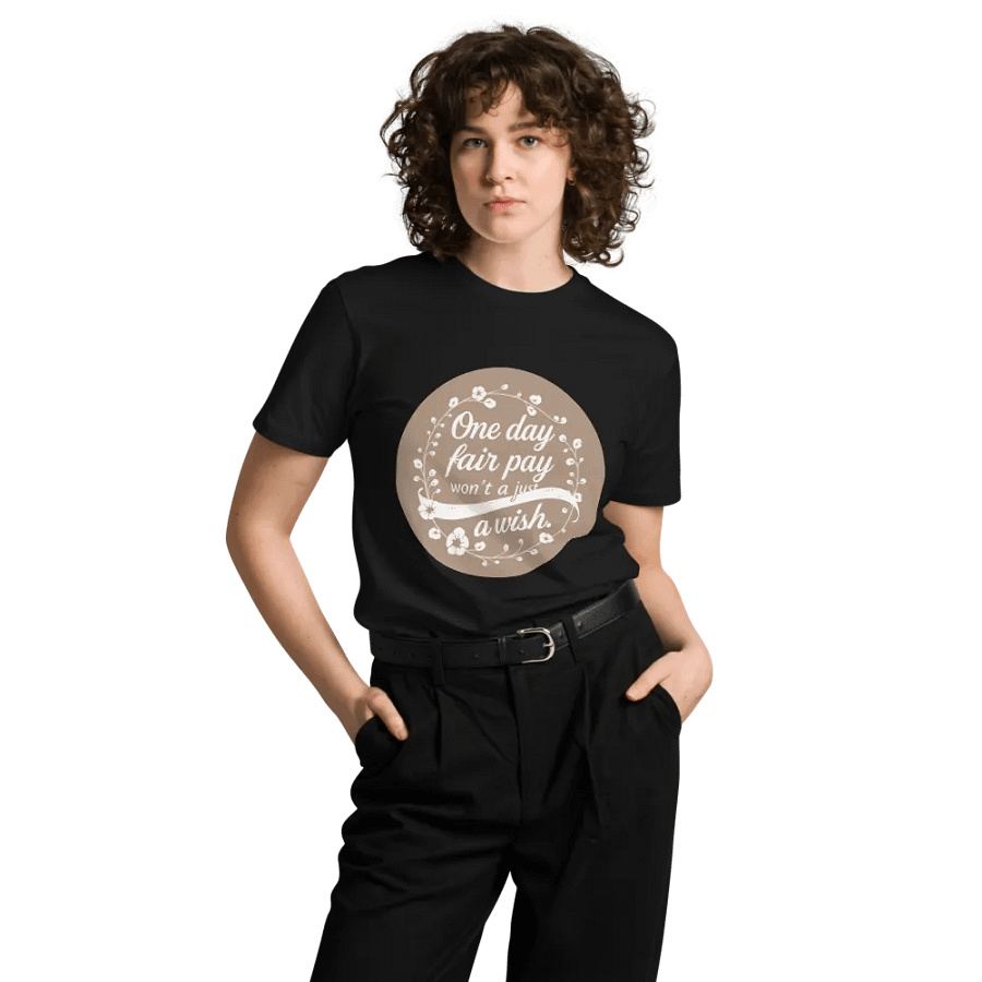 parkling Hope: Minimalist Fair Pay T-Shirt Design product image (12)