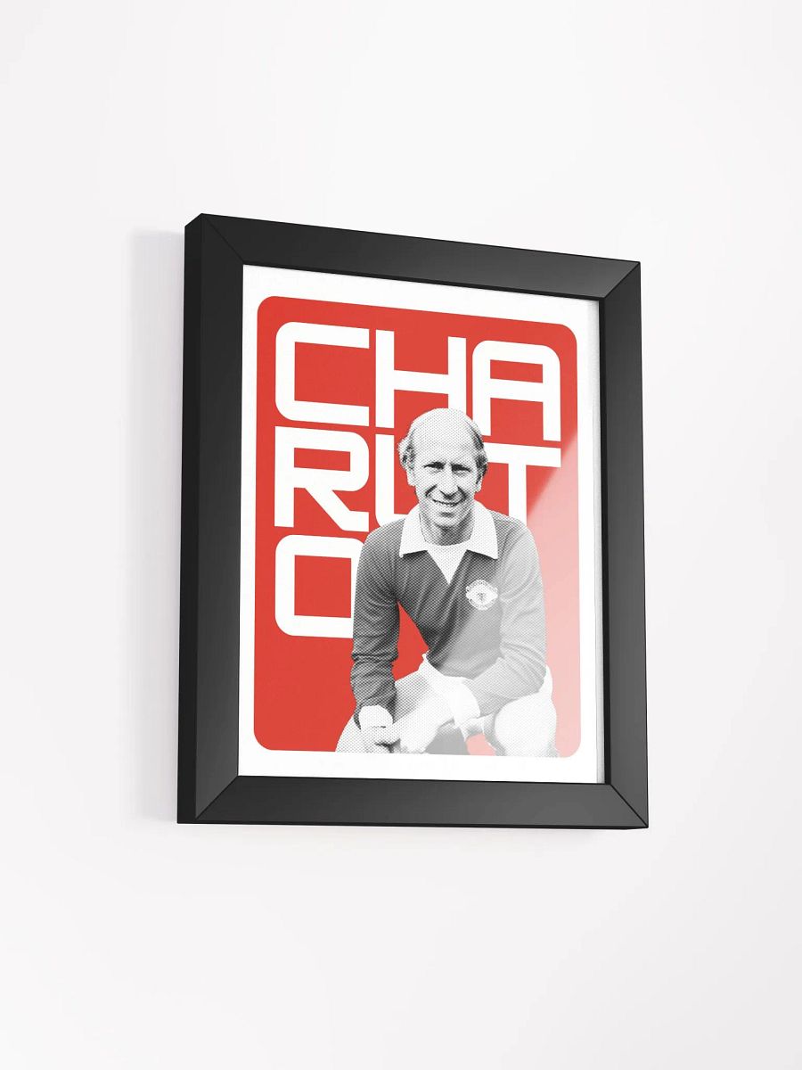 Bobby Charlton BW Manchester United Name Art Framed Print product image (3)