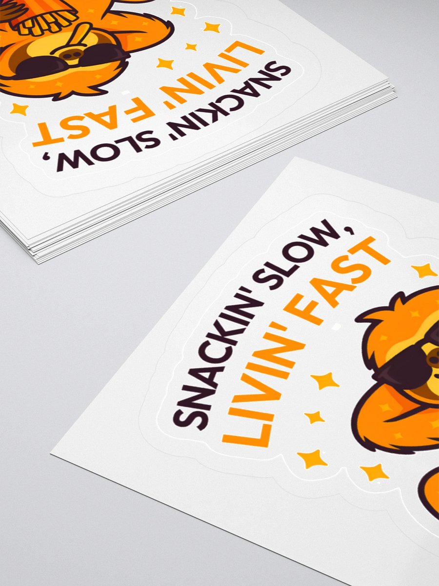 Snackin’ Slow, Livin’ Fast – 3" Fries & Chill Sloth Sticker | Sloths Having Snacks Collection product image (4)