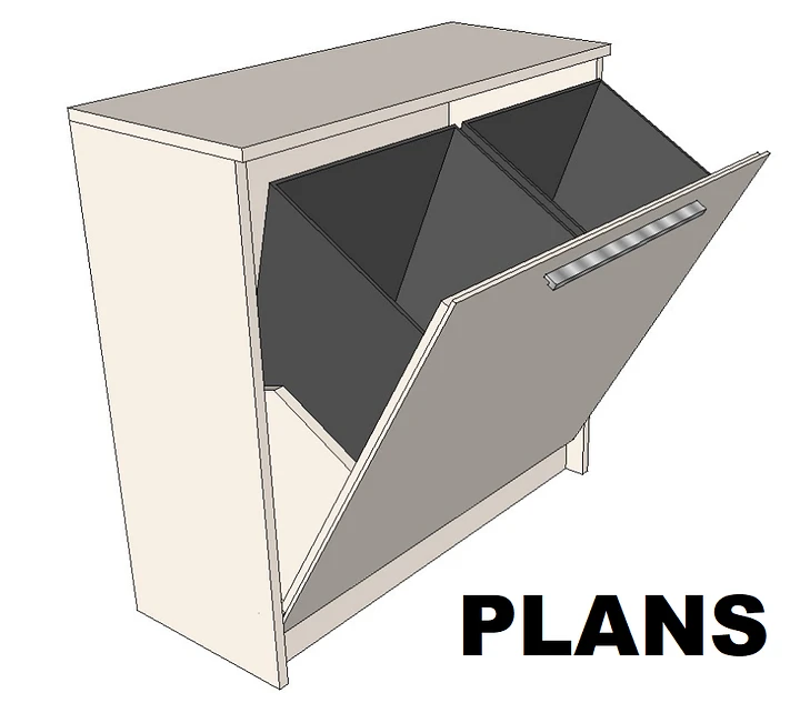 Kitchen Bin Cabinet (For Two Bins) // Woodworking Plans & Cut List product image (1)