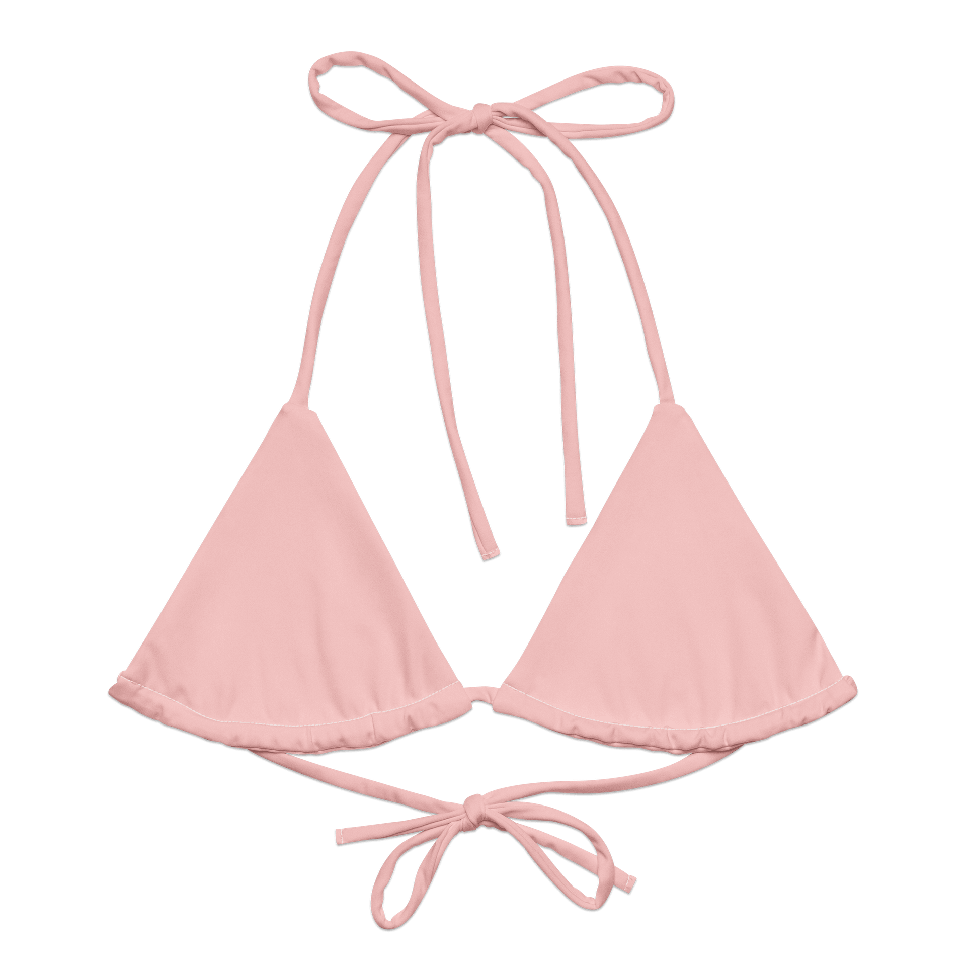 Rich People Nude Pink Solid Color String Bikini Top product image (1)