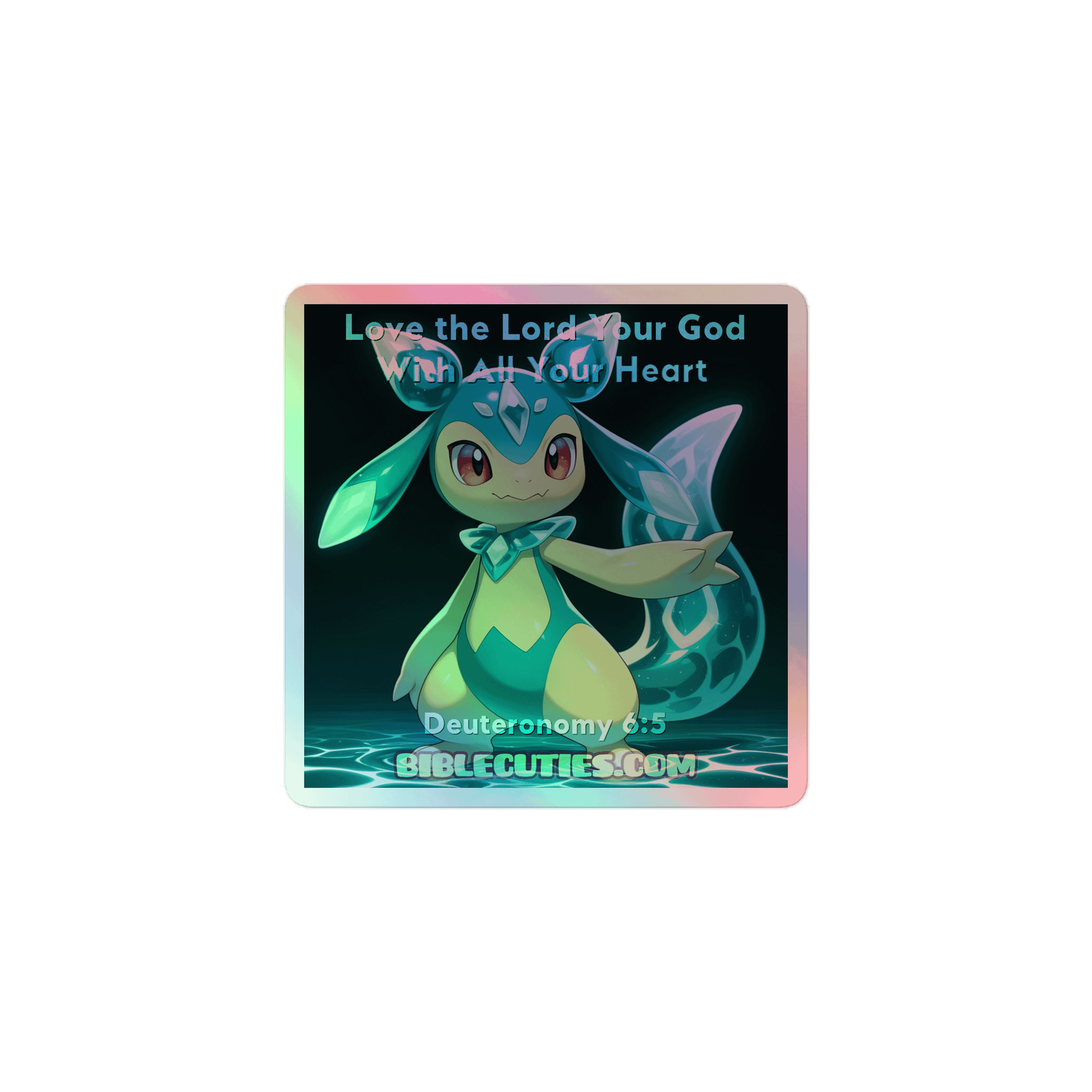 Bible Cuties John - Love The Lord Your God With All Your Heart - Holographic Sticker product image (1)