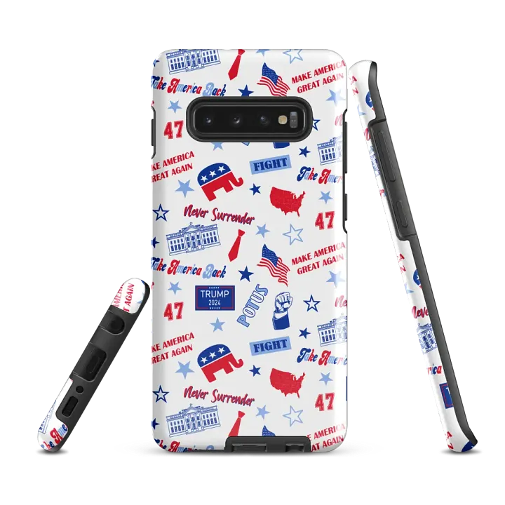Trump 2024 Republican Patriot Make America Great Again White Pattern Phone Case for Samsung product image (1)