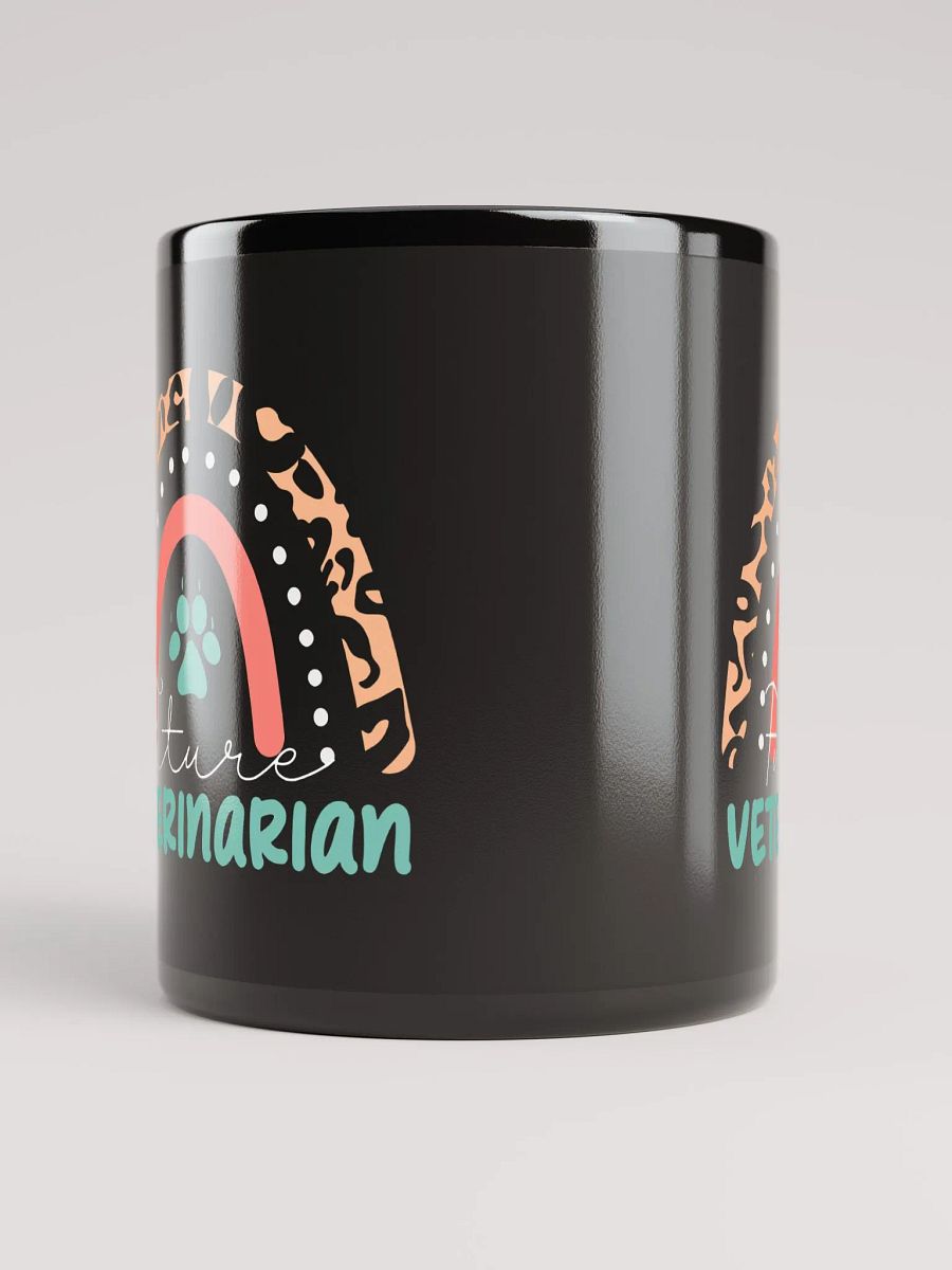 "Future veterinarian-Rainbow" black glossy mug product image (5)