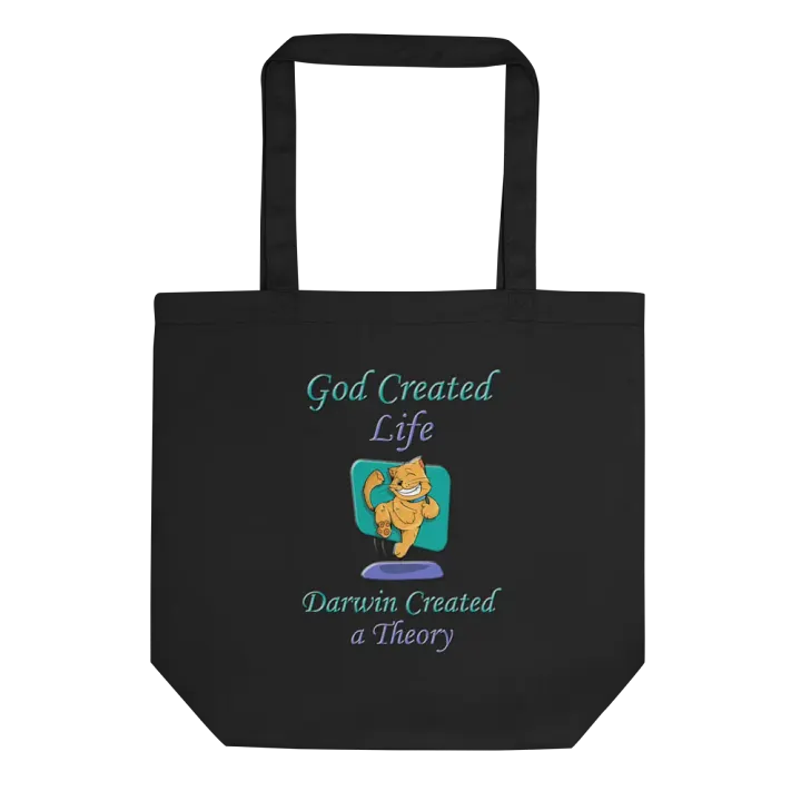 God and Darwin Cat Dance Eco Tote Bag product image (1)