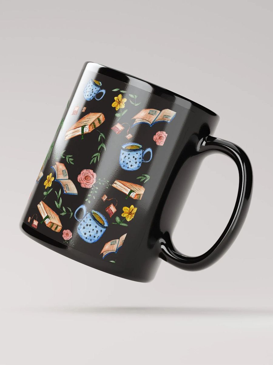 Tea Time Fox Black Mug product image (3)
