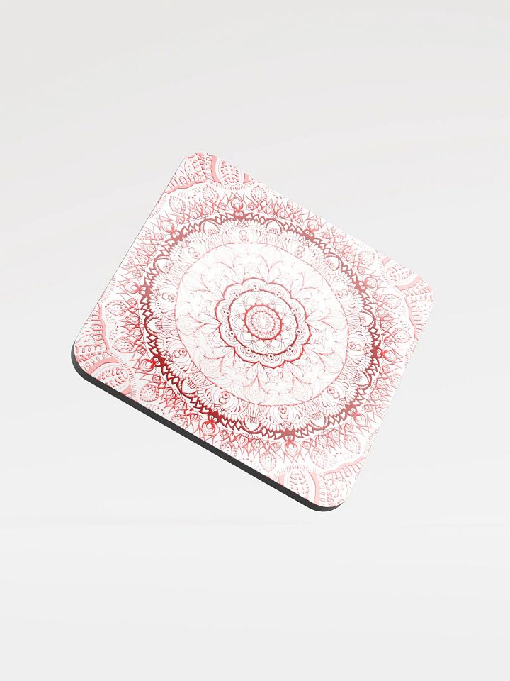 Radiant Red Mandala Cork Coaster product image (1)
