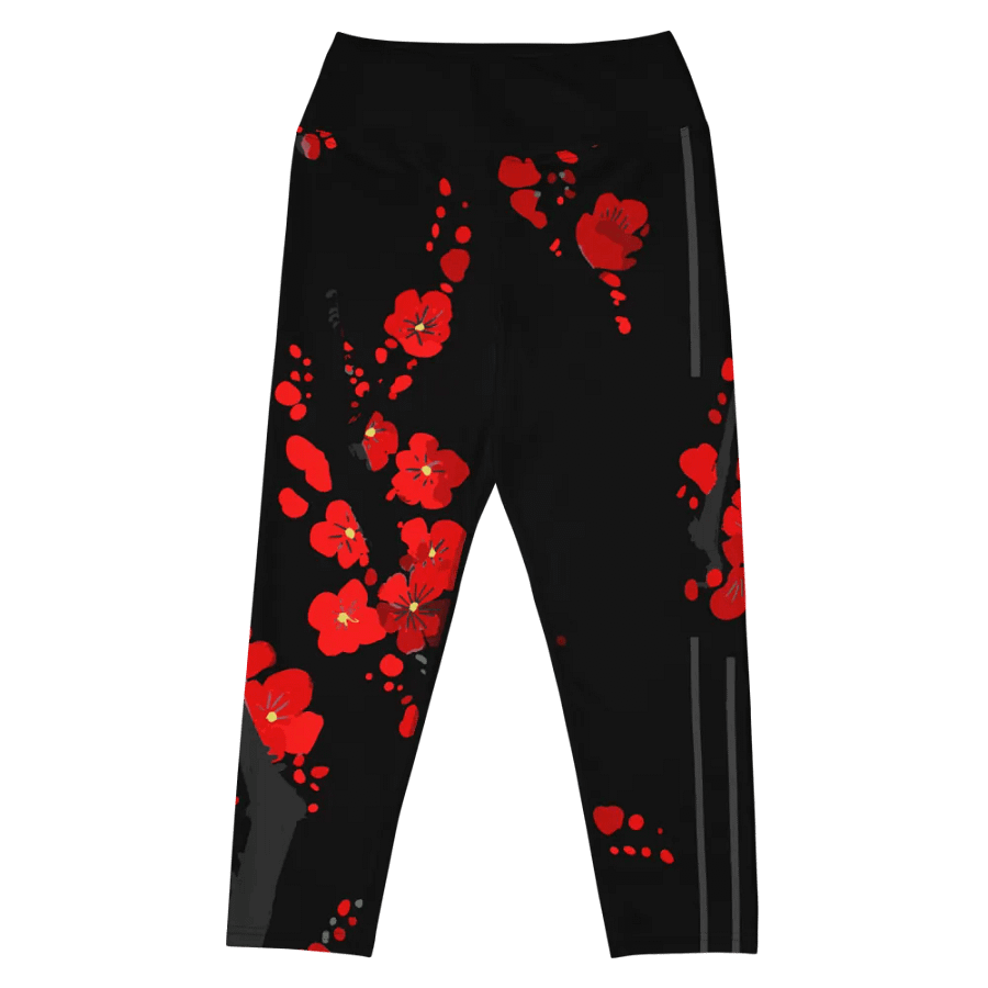 Sakura Blossom Burst - Yoga Print Leggings Black product image (6)