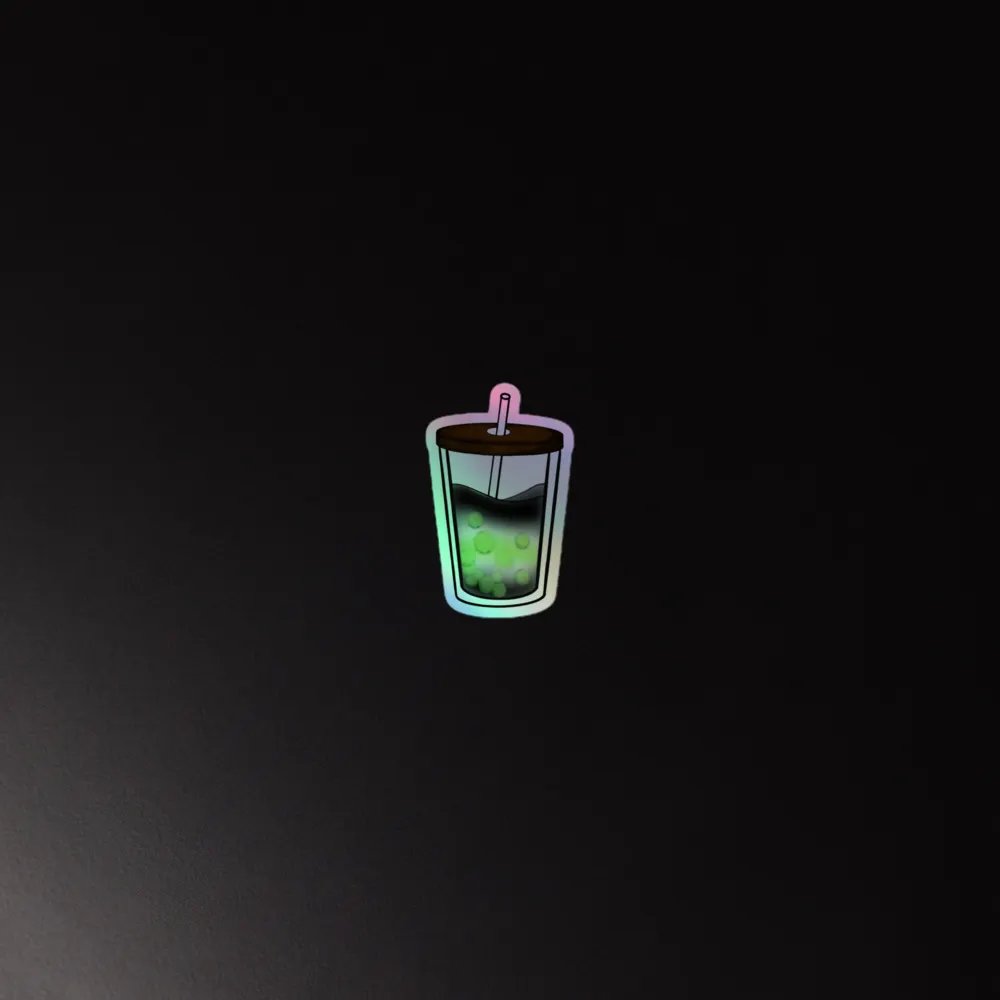Boba Tea Agender Pride Holographic Sticker Set product image (1)