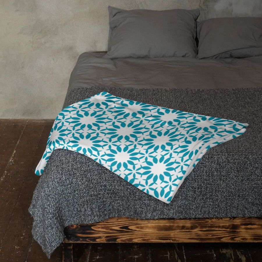 Harmony Hues Throw: Teal & White product image (4)