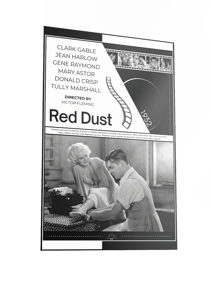 Red Dust with Clark Gable and Jean Harlow 1932 | Movie Poster | 12x18 Wall Art product image (2)