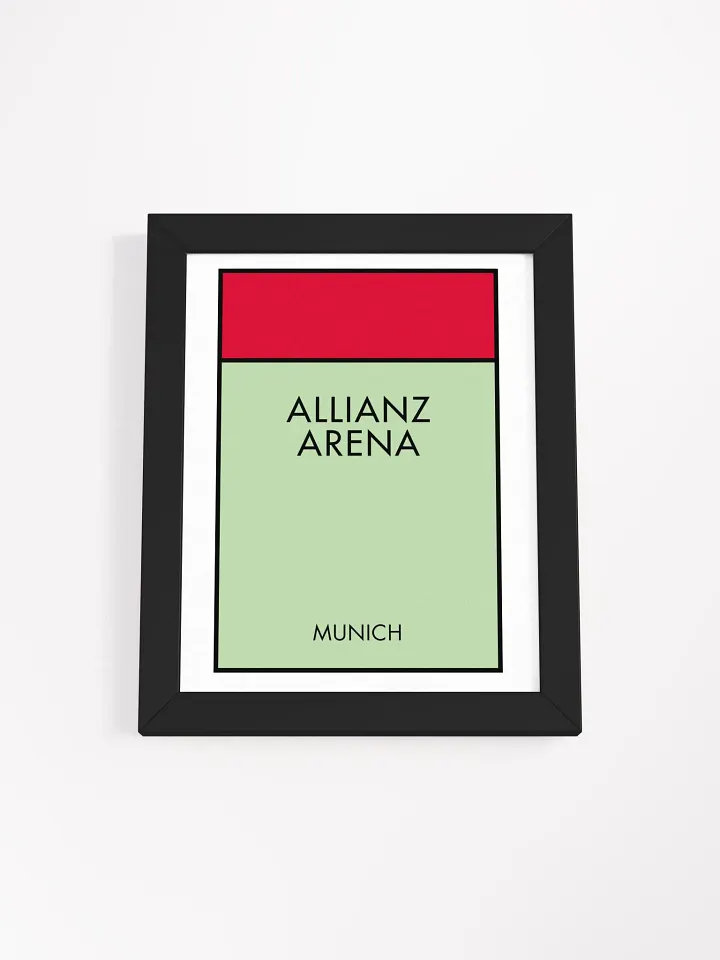 Allianz Arena Stadium Munich Monopoly Title Art Framed Print product image (1)
