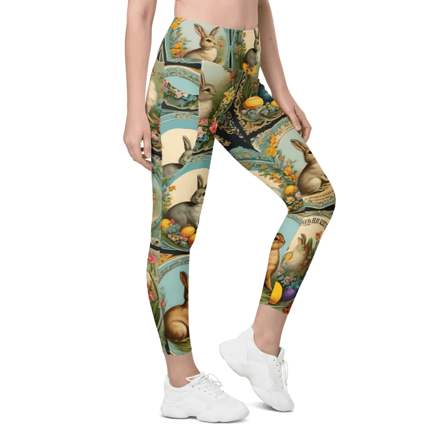 Whimsical Vintage Easter Leggings With Pockets product image (12)