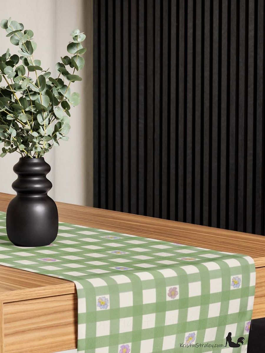 Gingham Blossoms Little Flowers on Gingham Table Runner product image (8)