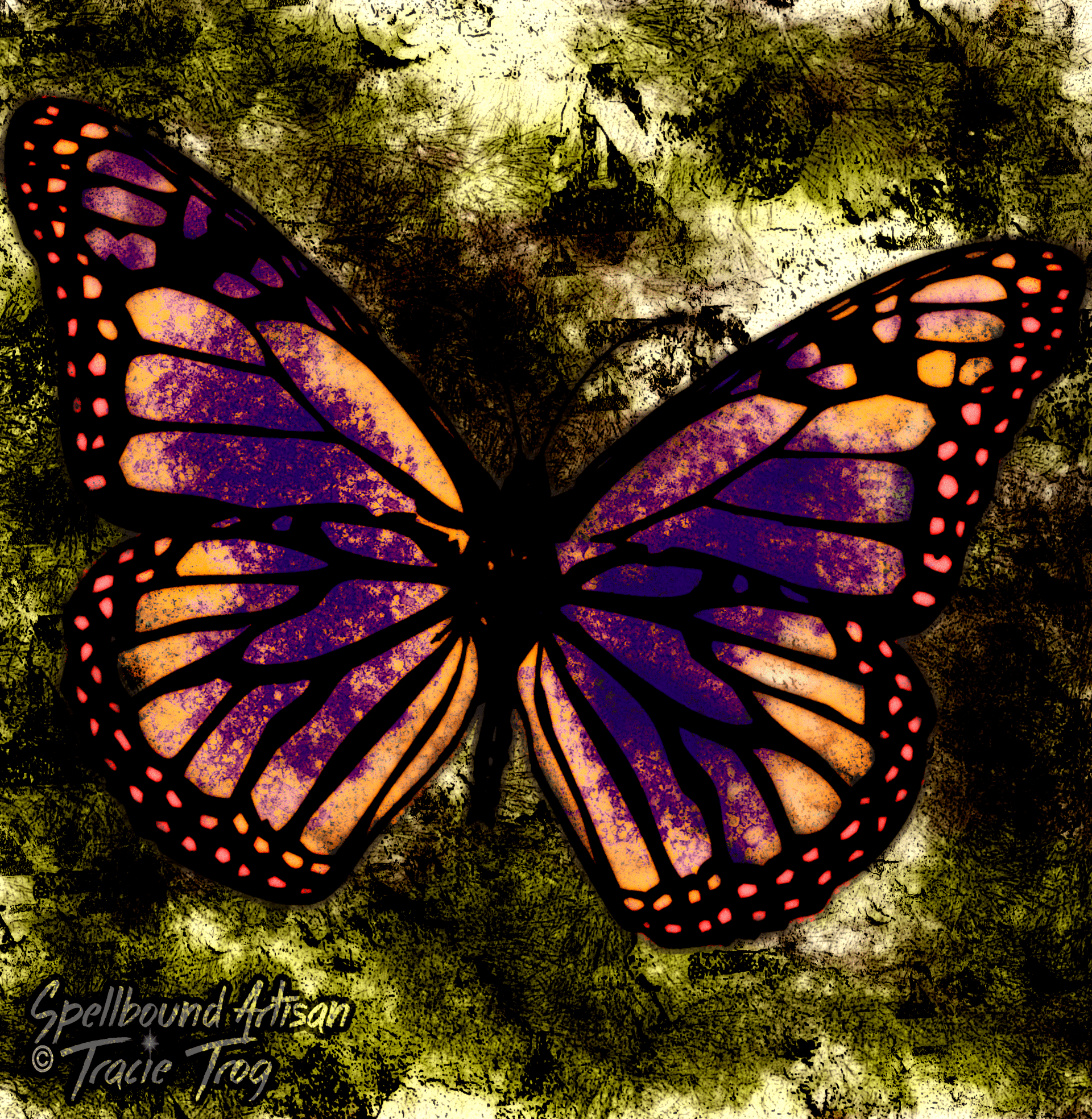 Butterfly Fall by Spellbound Studio | Glowing Autumn Silhouette Art, Digital Nature Download product image (1)