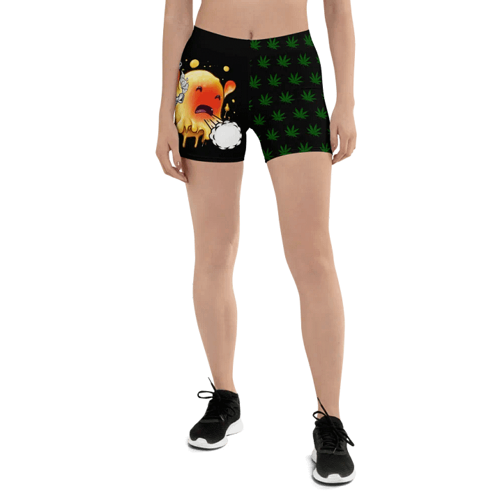 Globert Bong/Leaf Pattern Spandex Women's Shorts product image (1)