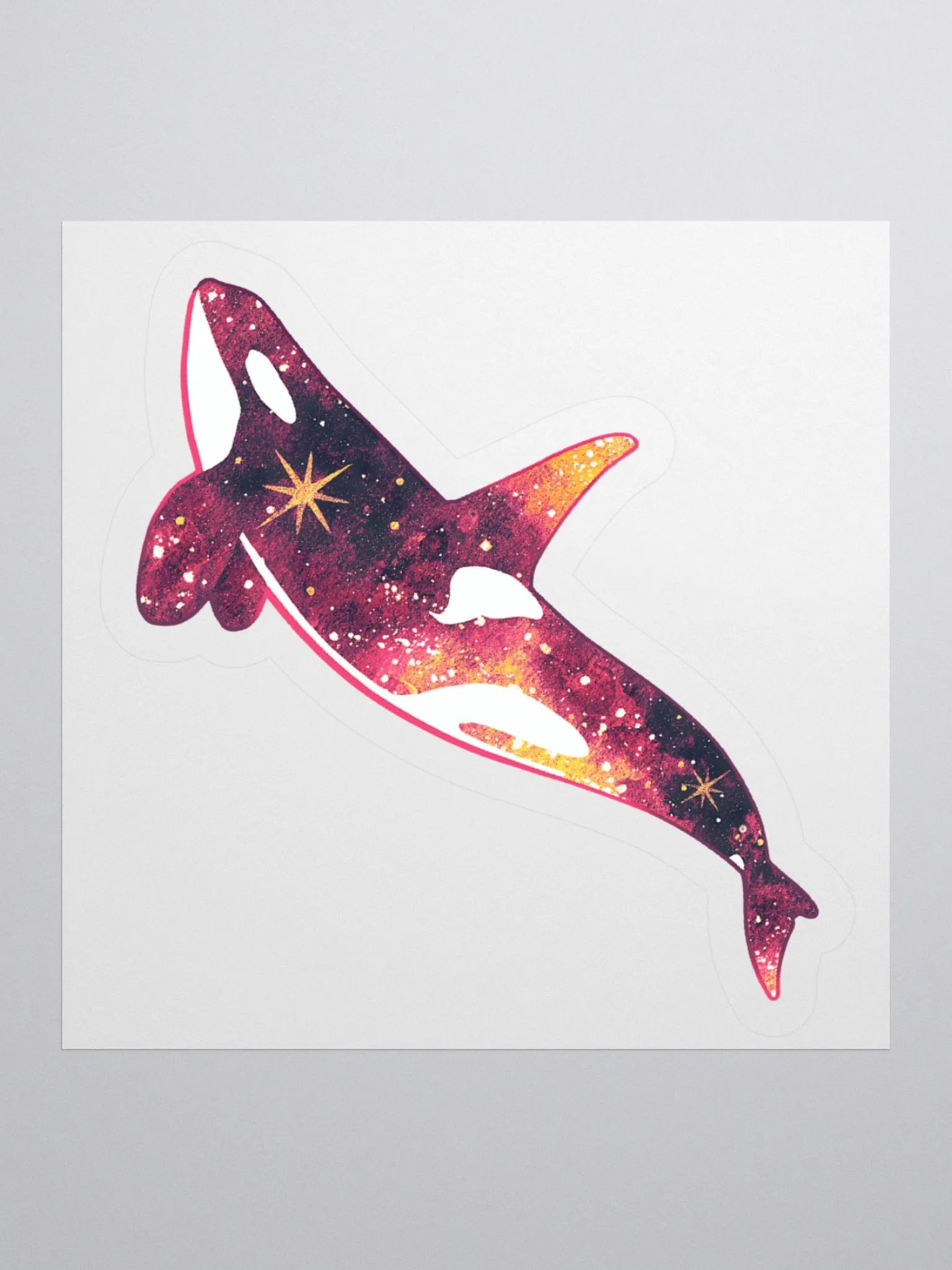 Galaxy Orca - Kiss Cut Sticker, Red Variation product image (1)