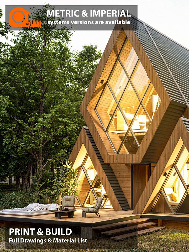 A Frame House 020 - Print & Build FULL DRAWINGS! product image (1)