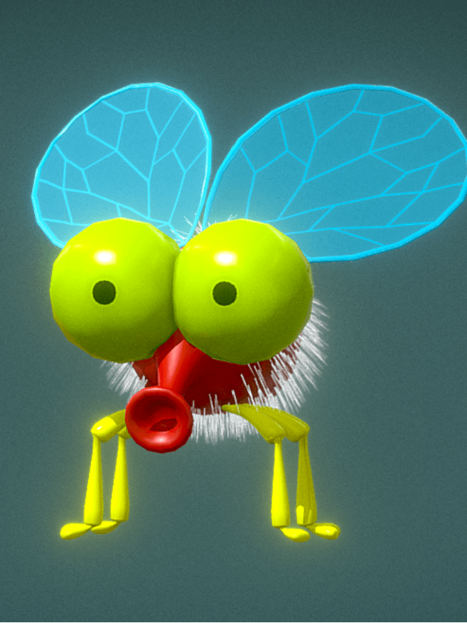 Cute Fly 3D model With PushUp Animations product image (1)