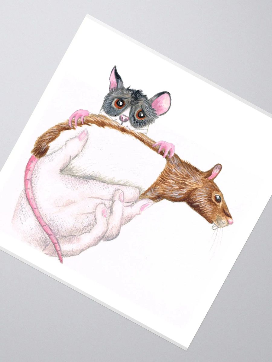 Cyrus rat hiding behind Torben rat sticker product image (4)