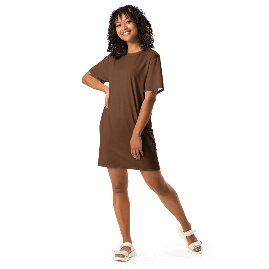 Earthly Elegance Mocha T-Shirt Dress product image (6)