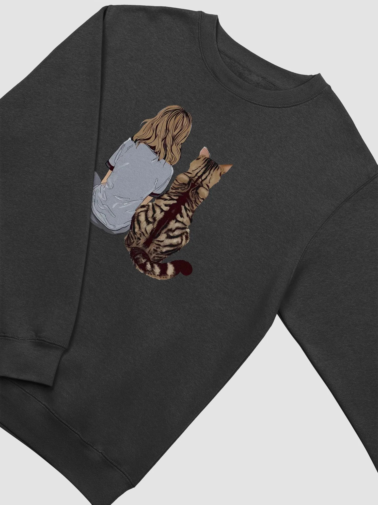A Girl and her Giant Tabby Cat Sweatshirt product image (3)
