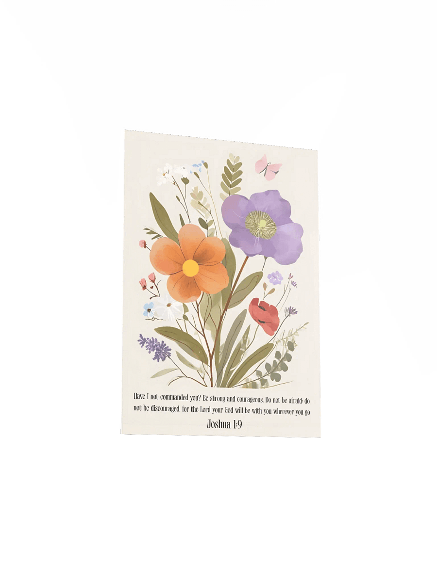 Be Strong & Courageous Floral Wall Art | Joshua 1:9 Scripture Decor | Christian Home Decor | Faith-Inspired Wall Art product image (33)