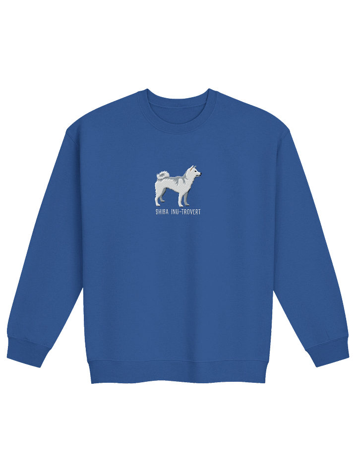 Shiba Inu-Trovert Sweatshirt (Embroidered) of a Japanese Shiba Inu(White) product image (13)