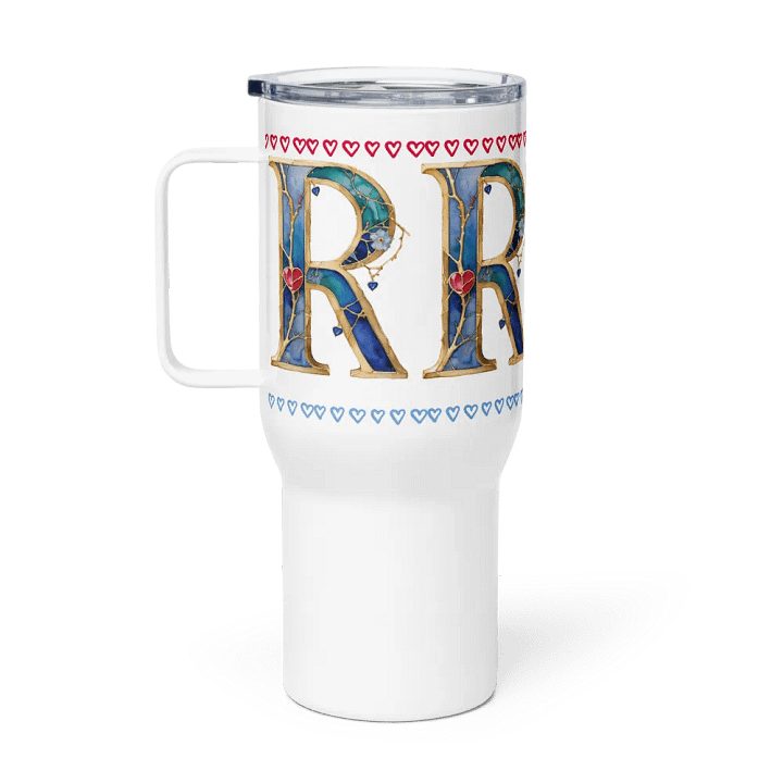 Valentine’s Monogram Letter R(4) Travel Cup product image (1)