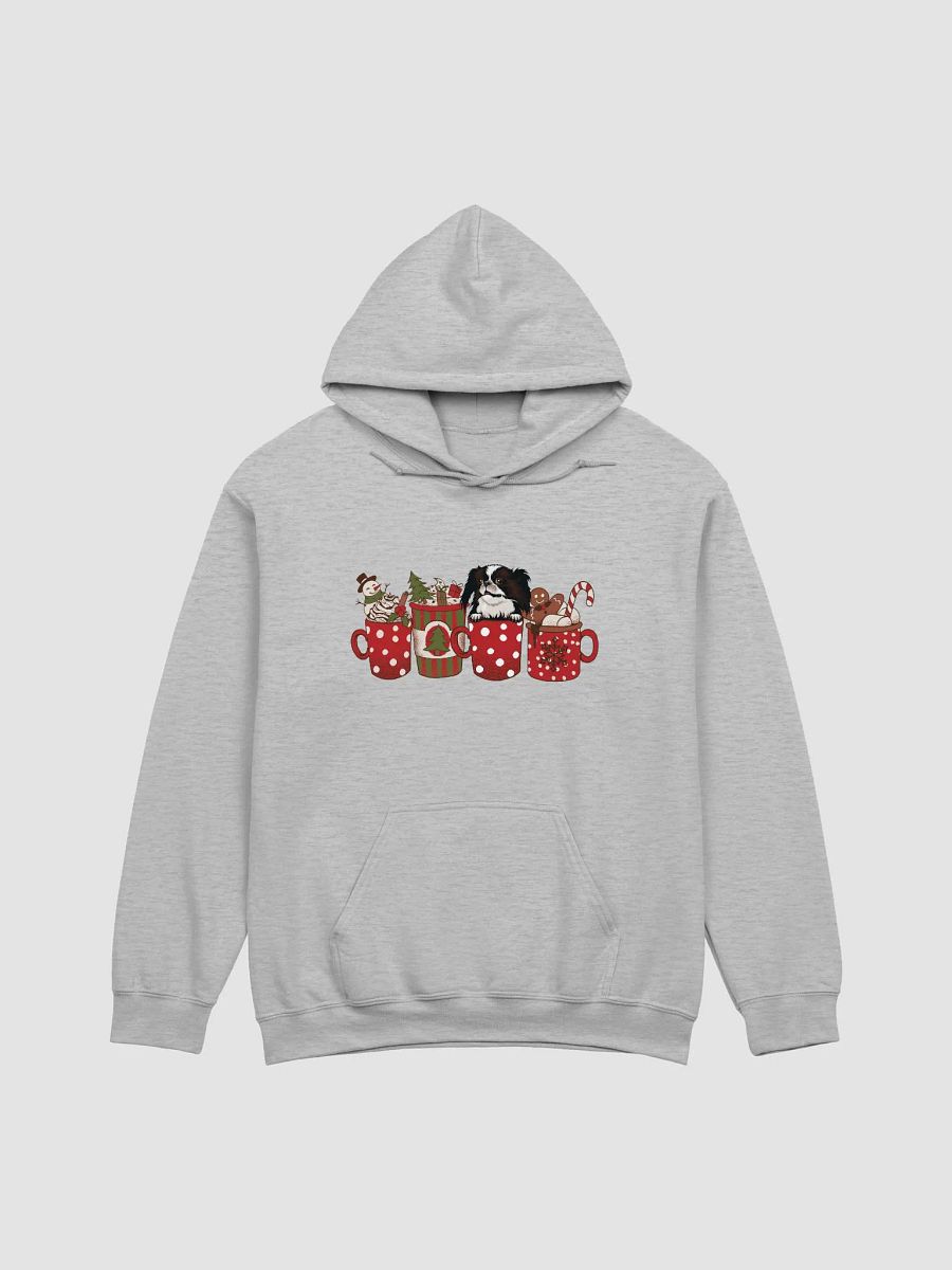 Cute Japanese Chin in a Christmas Cup Hooded Sweatshirt | Funny Christmas Pup in a Cup product image (24)