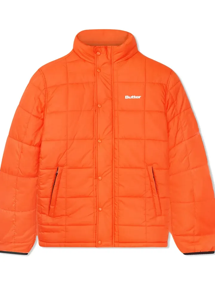 Orange Grid Puffer Jacket product image (1)