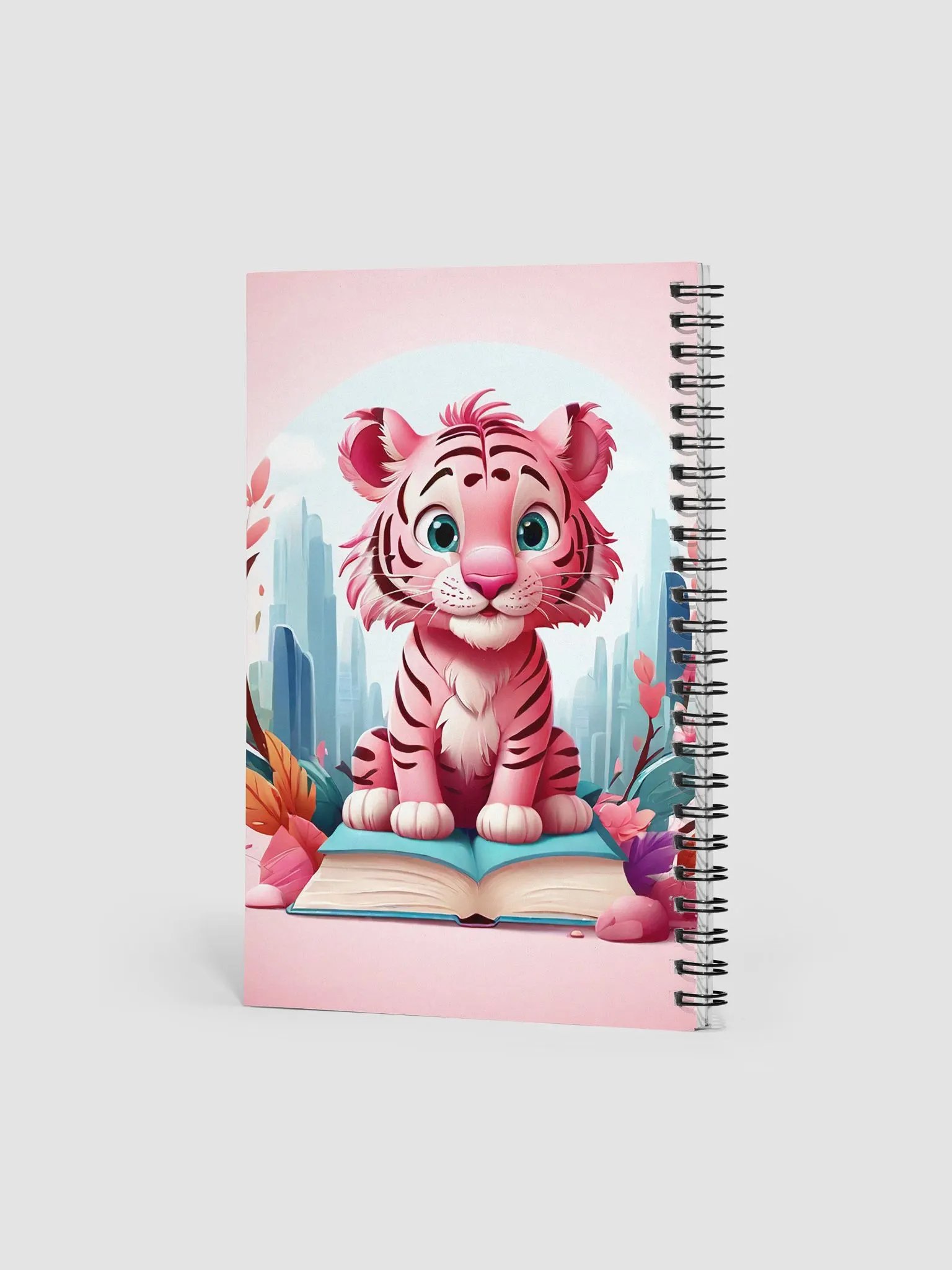 pink tiger with flower and book product image (2)