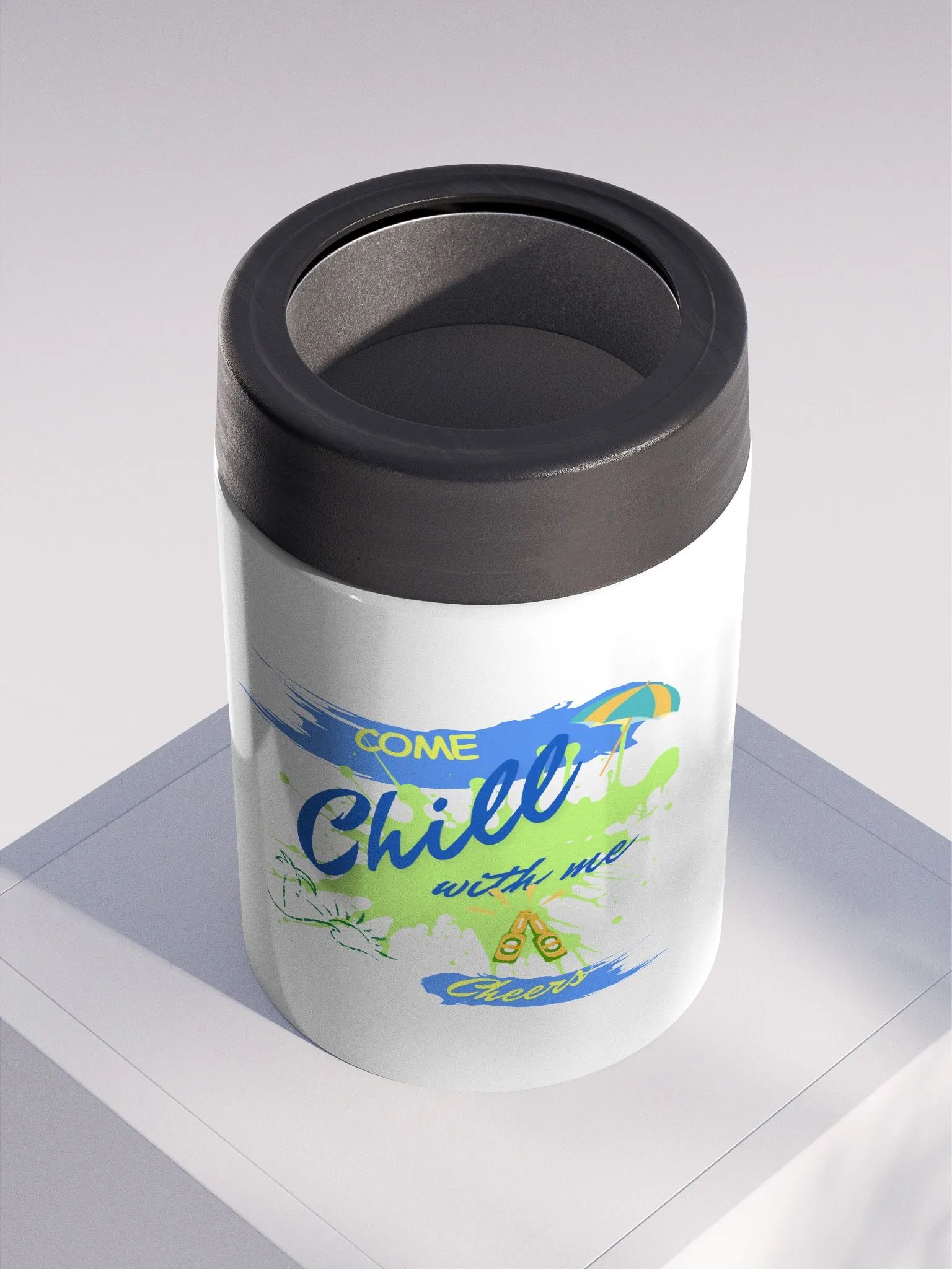 Stainless steel Koozie for your summer parties.   ‘Today we only Sizzle and chill’ design. product image (2)