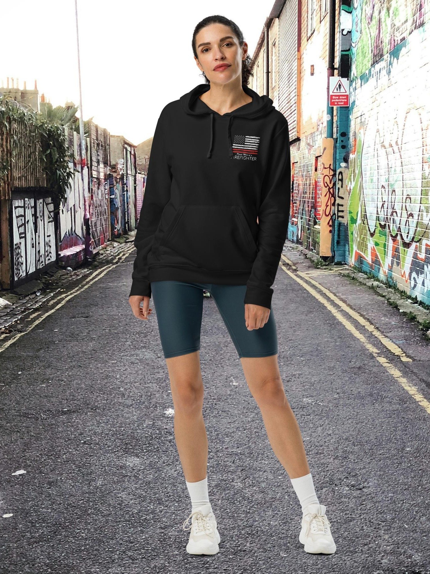 Proud Mom of Firefighter Adidas fleece hoodie product image (3)