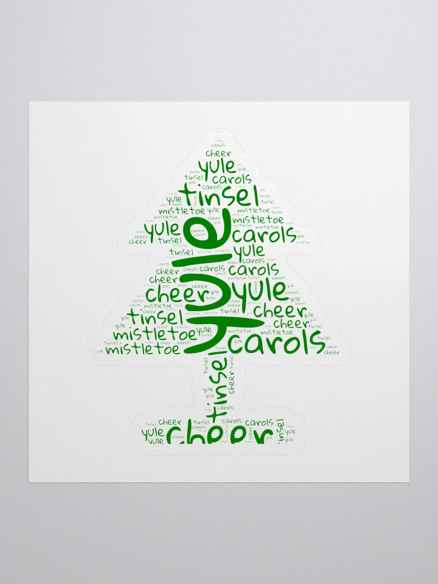 Christmas Spirit Word Art Kiss Cut Stickers product image (1)