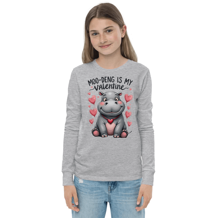 Moo-Deng is My Valentine Long Sleeve Tee product image (1)