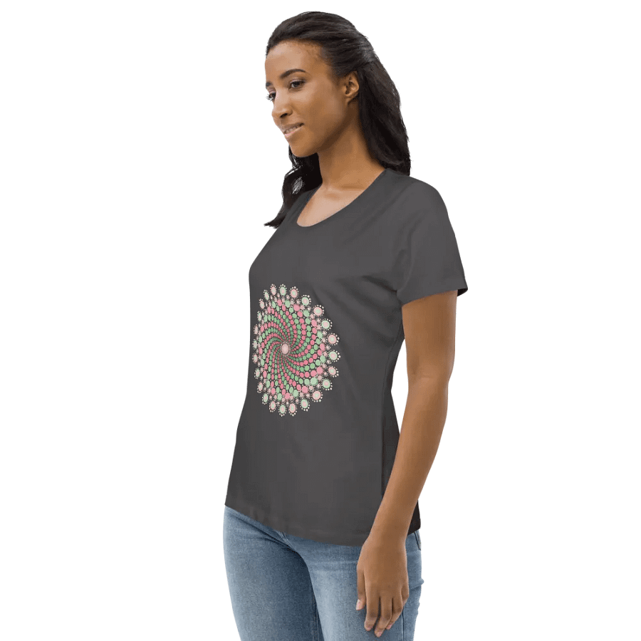 Green and Pink Mandala Eco T-Shirt product image (3)